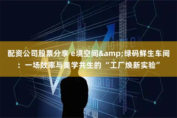 配资公司股票分享 e境空间&绿码鲜生车间：一场效率与美学共生的 “工厂焕新实验”